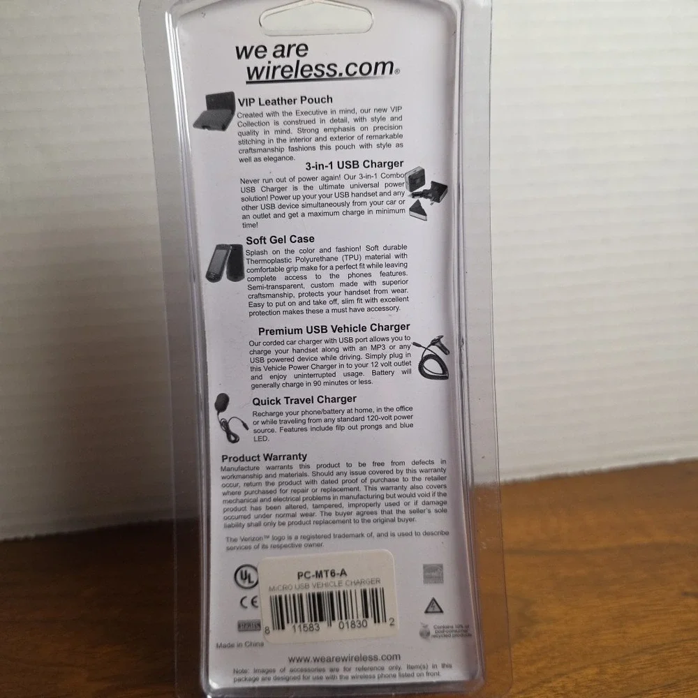 Verizon Micro‎ USB Car Charger NOS